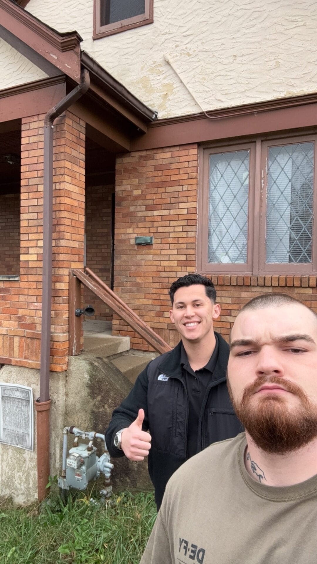 Chase and a client at a property