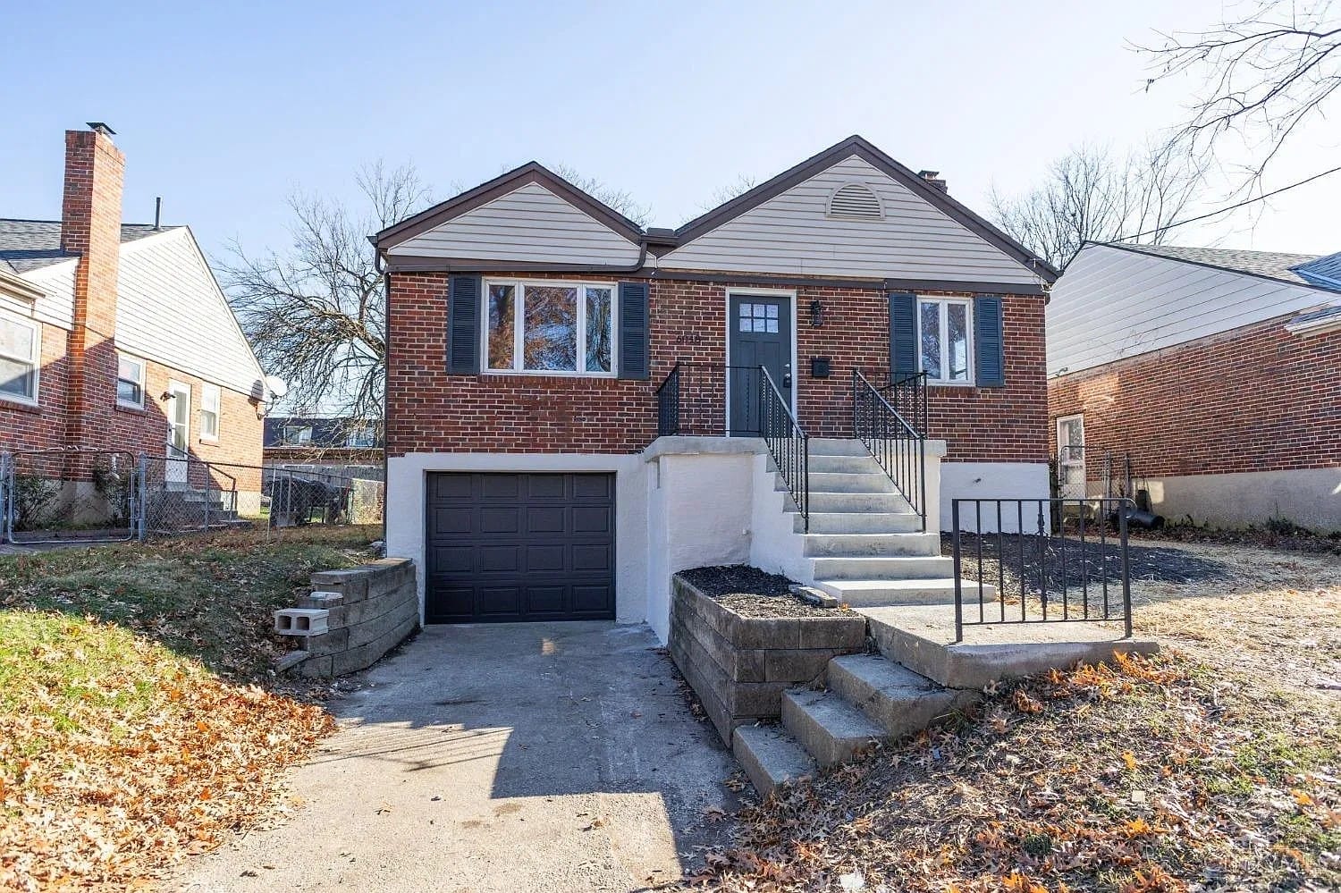 Front of a brick home in Cincinnati, OH